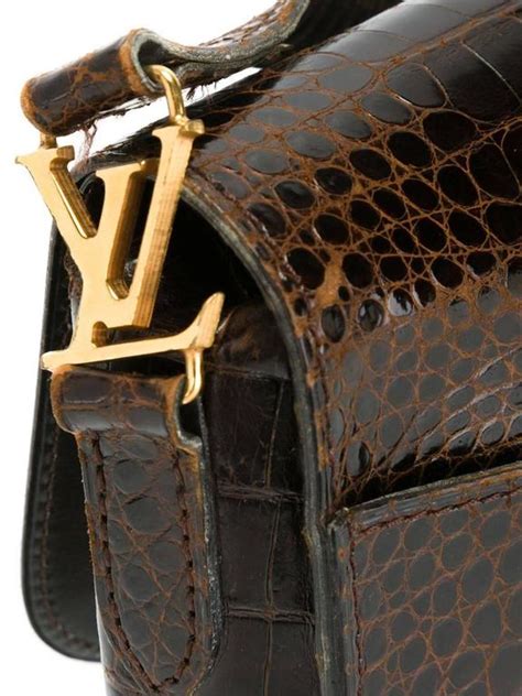 crocodile hand bag lv from right side view